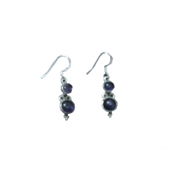 Earring0014-Nice Earring made with Beautiful Amethyst Stone and Silver